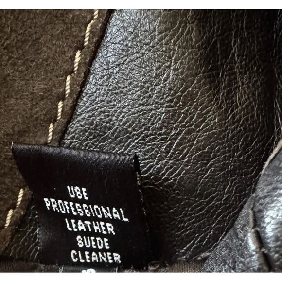 Elements by Vakko Coat M Brown Leather Patchwork Hippie Boho Chic Retro 70s - Picture 16 of 16